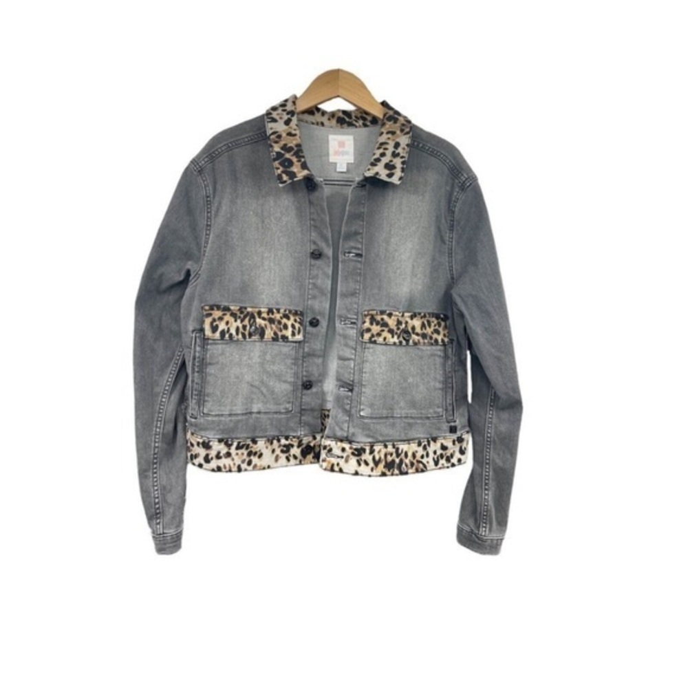 LuLaRoe Kenny Leopard simply comfortable Gray Black jean Jacket